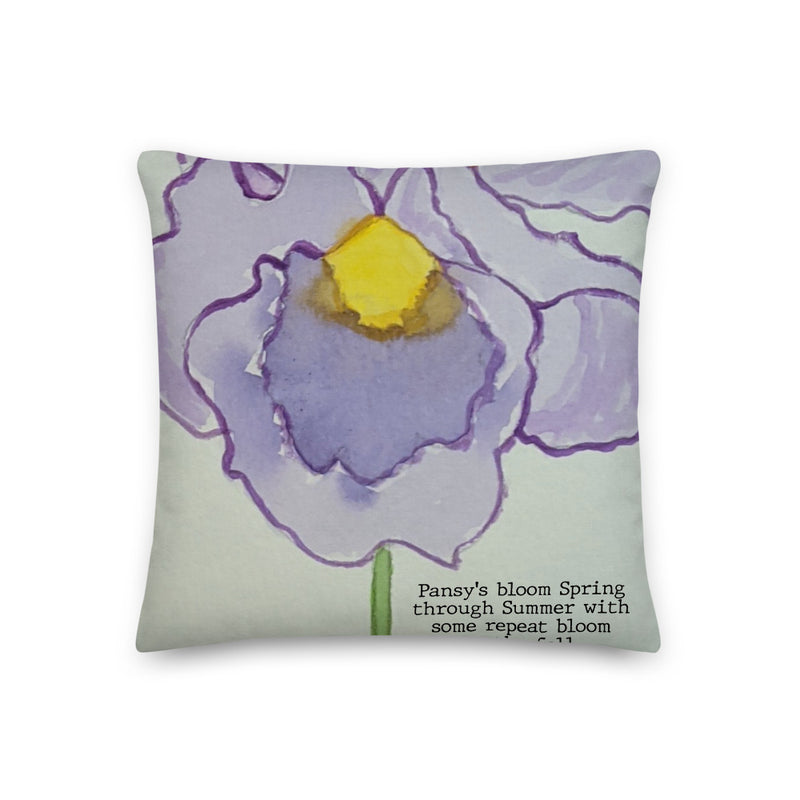 Pansy Watercolor Premium Pillow - Artski&Hush