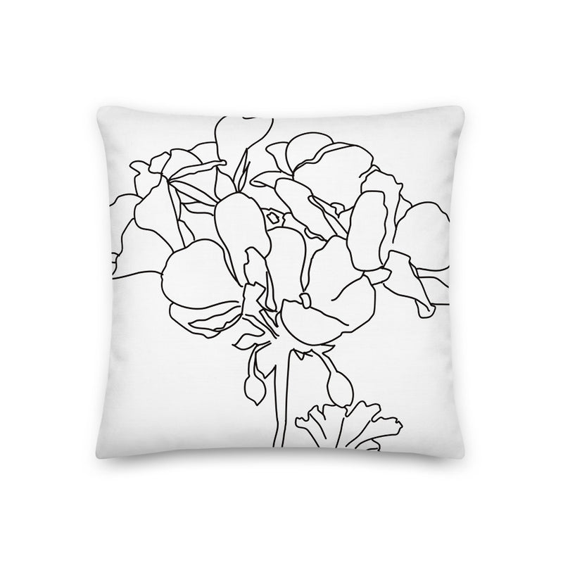 B&W Flora Premium Pillow - Artski&Hush