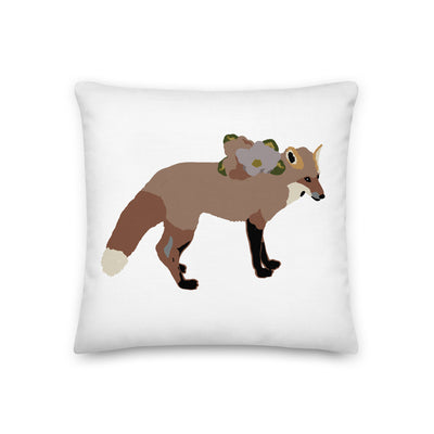 Flora Red Fox Decorative Throw Pillow - Artski&Hush