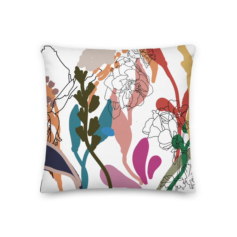 Friendly Flora Decorative Premium Pillow - Artski&Hush