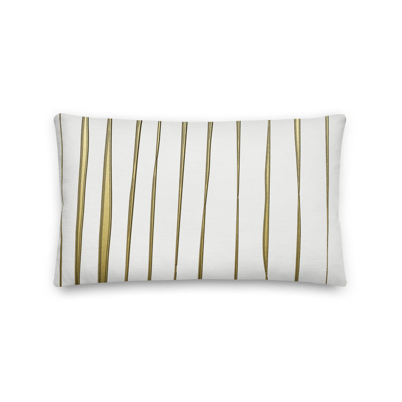 Golden Striped Lumbar Premium Pillow - Artski&Hush