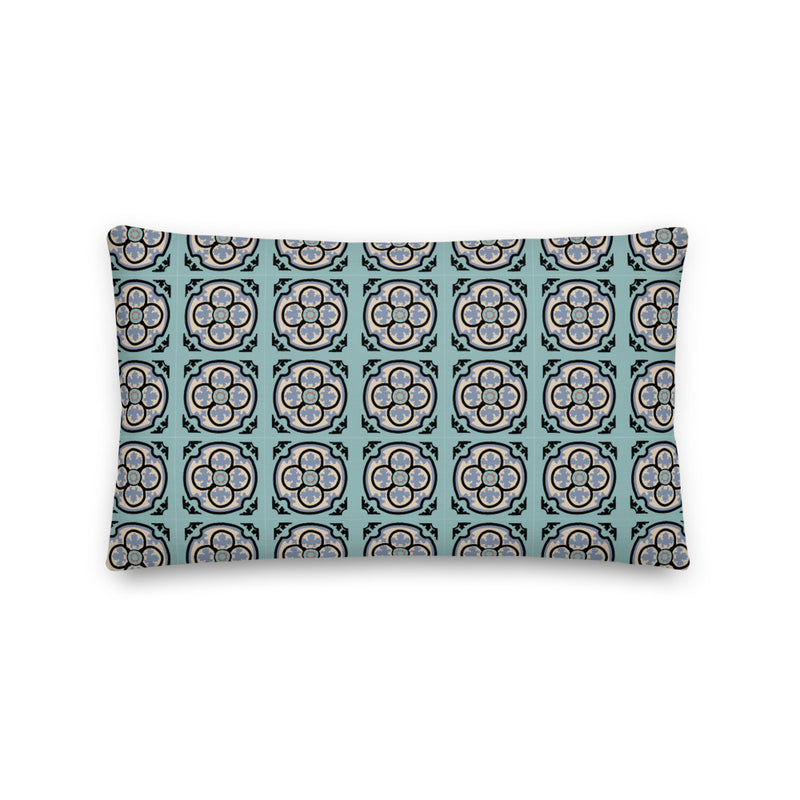 Teal Tile Pattern Pillow - Artski&Hush