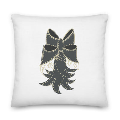 Dual Ribbon Decorative Throw Pillow - Artski&Hush
