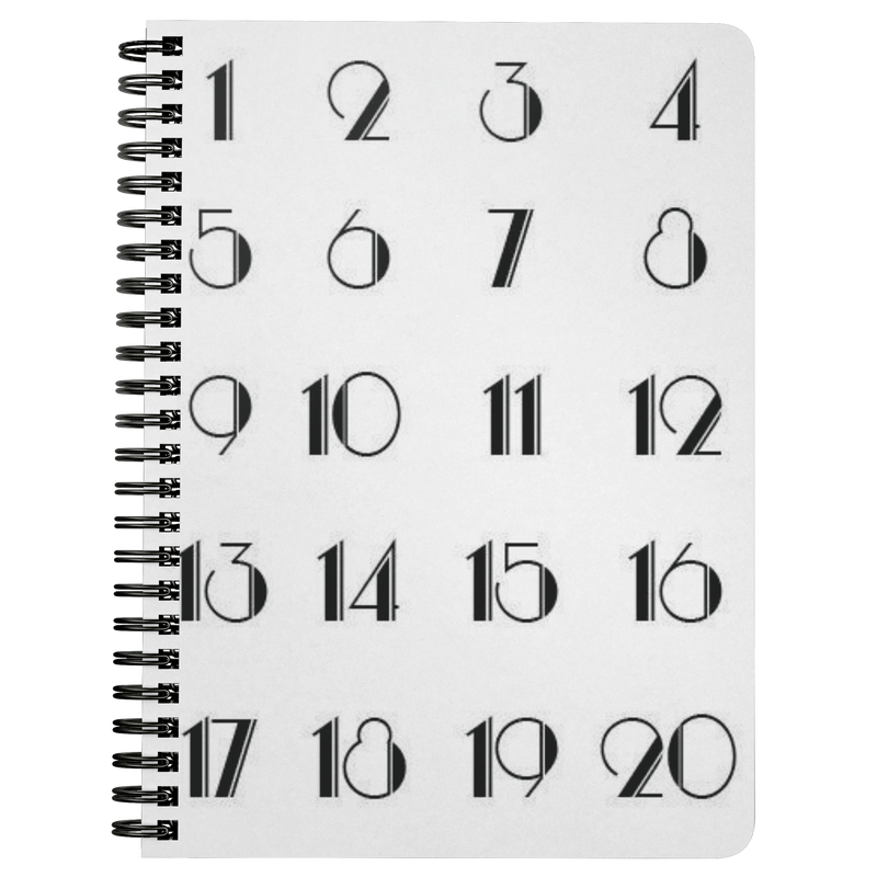 Art Deco Numbers Spiral Notebook - Artski&Hush