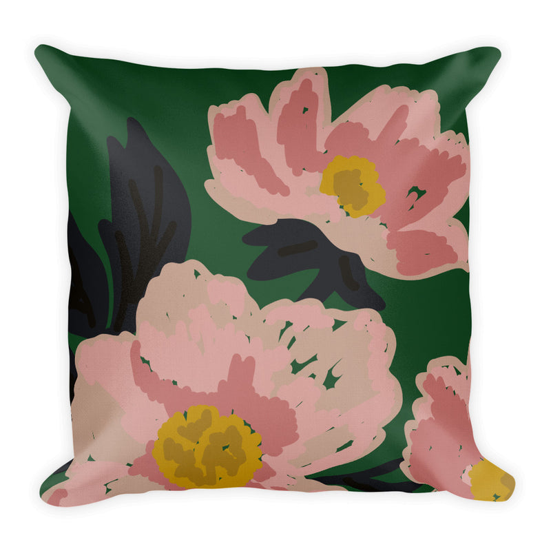 Green Flora Decorative Throw Pillow - Artski&Hush
