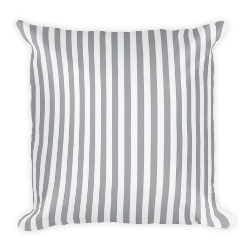 Gray Striped Pink Flora Decorative Throw Pillows - Artski&Hush