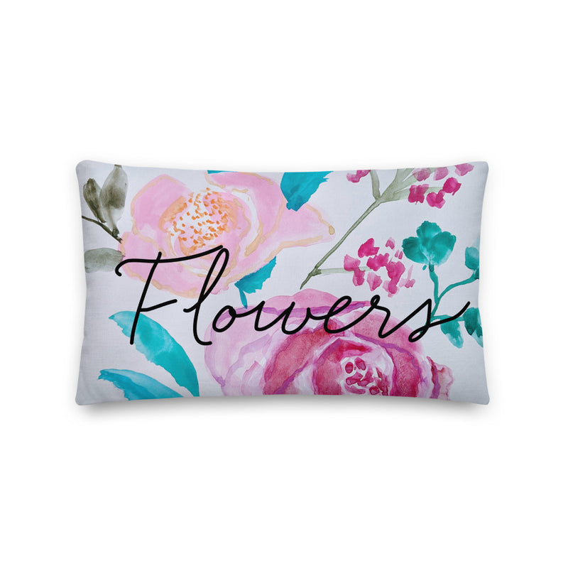 Watercolor Flower Decorative  Throw Pillow - Artski&Hush