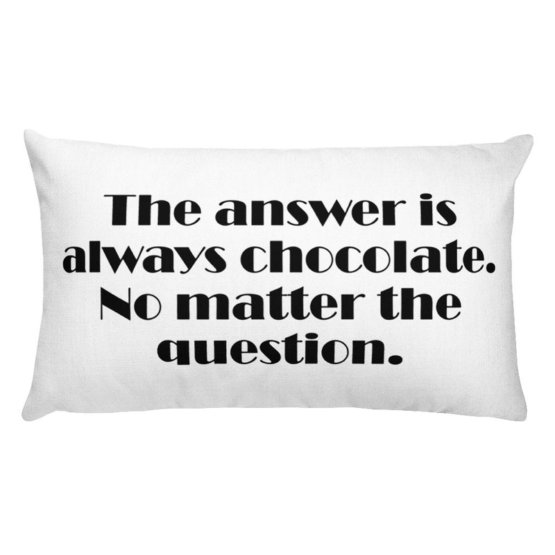 "The Answer is Chocolate" Decorative Lumbar Throw Pillow - Artski&Hush