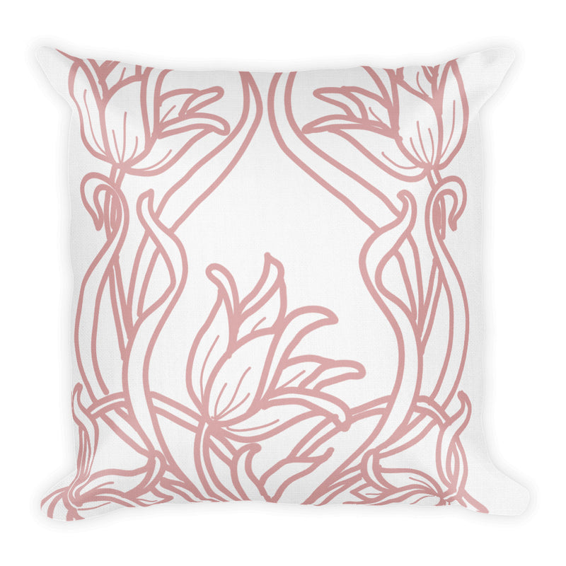 Blush Art Deco Flowers Decorative  Lumbar Pillow Love - Artski&Hush