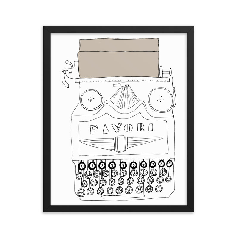 Vintage Typewriter Framed poster - Artski&Hush
