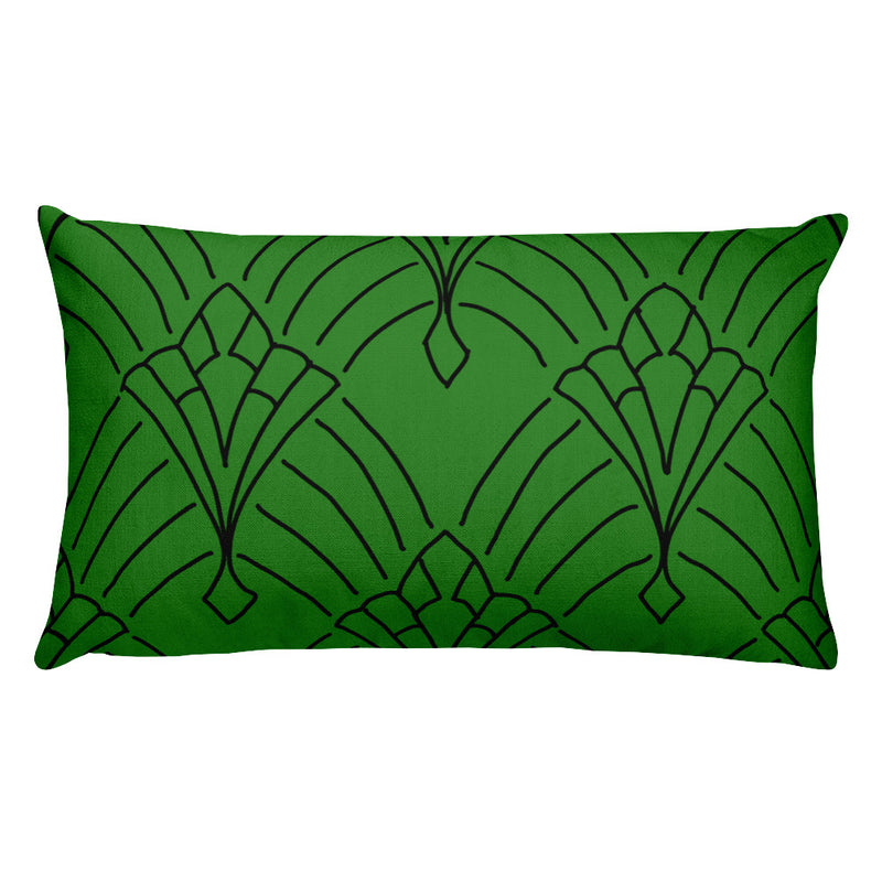 Art Deco Peaks Green Decorative Throw Pillow - Artski&Hush