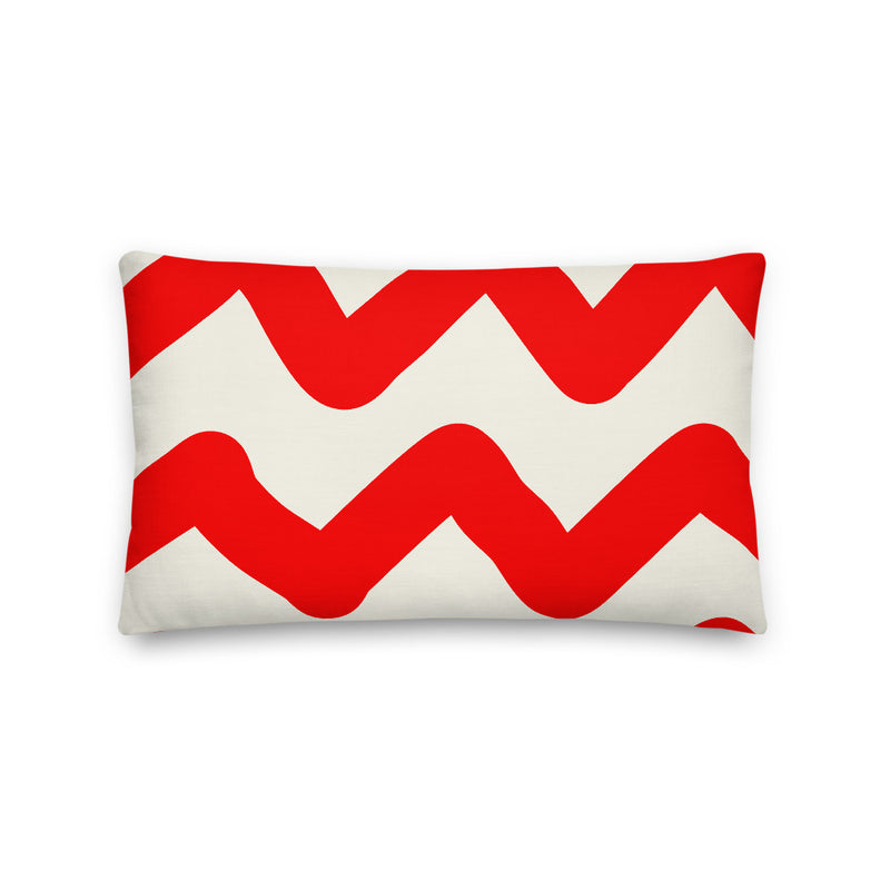 Red Ziggy Decorative Lumbar Pillow - Artski&Hush