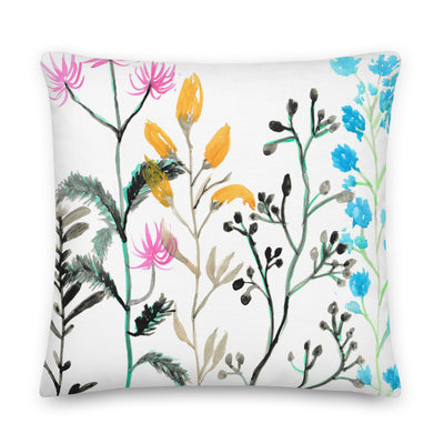 Floral Medley Watercolor Decorative Throw Pillows - Artski&Hush