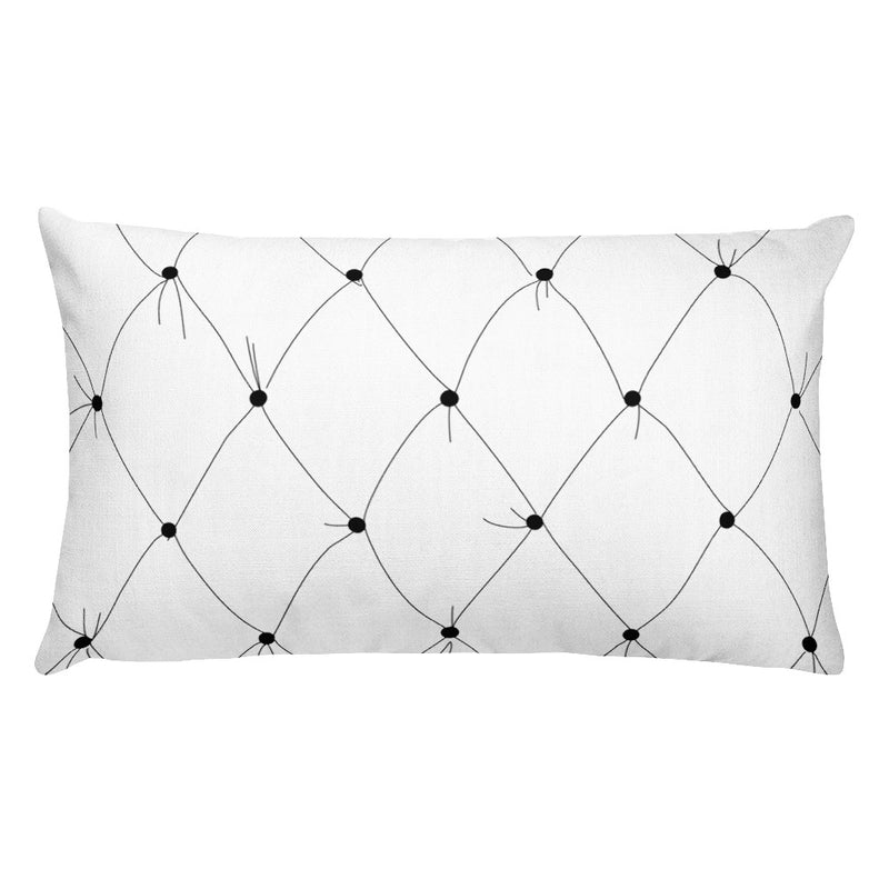 B & W Pansy Lumbar Decorative  Throw Pillow - Artski&Hush