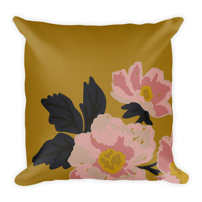 Golden Flora Decorative Throw Pillows - Artski&Hush