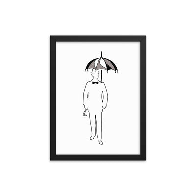 The Gentleman with Umbrella Framed poster - Artski&Hush