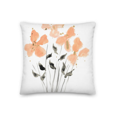 Golden Peach Watercolor Decorative Throw Pillow - Artski&Hush