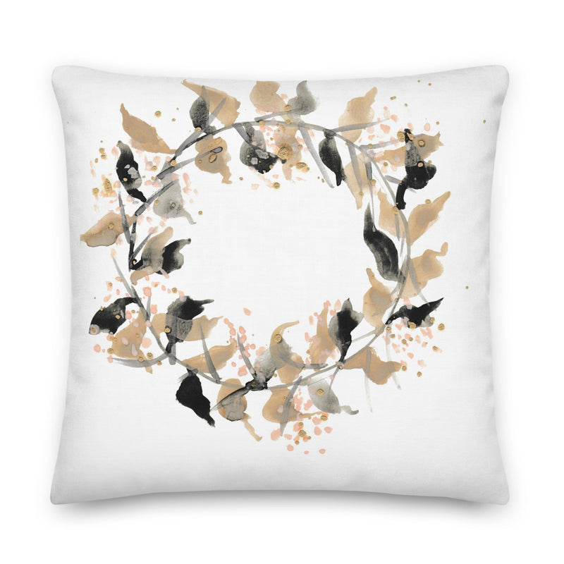 Speckled Wreath Watercolor Decorative Throw Pillow - Artski&Hush