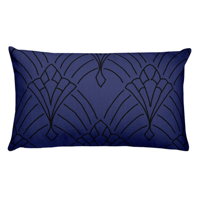 Art Deco Peaks Navy Decorative Throw Pillow - Artski&Hush