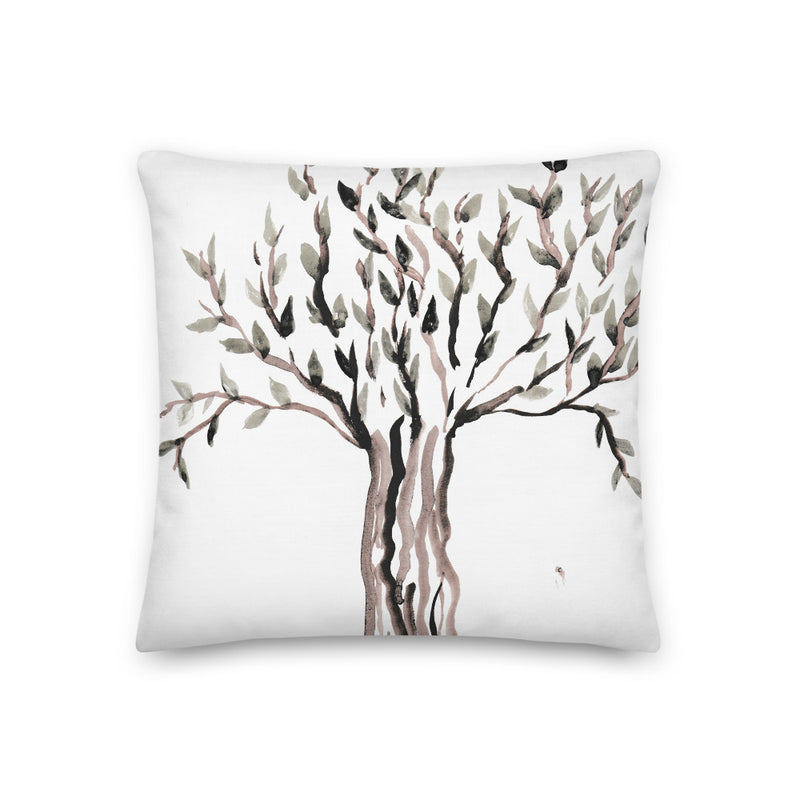 Simple Watercolor Tree Decorative Throw Pillow - Artski&Hush