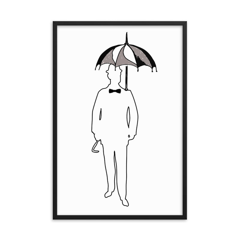 The Gentleman with Umbrella Framed poster - Artski&Hush