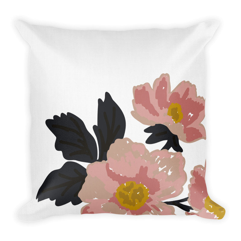 White Flora Decorative Throw Pillow - Artski&Hush