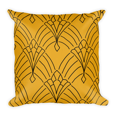 Art Deco Peaks Gold Decorative Throw Pillow - Artski&Hush