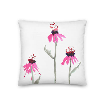 Echinacea Watercolor Decorative Throw Pillows - Artski&Hush