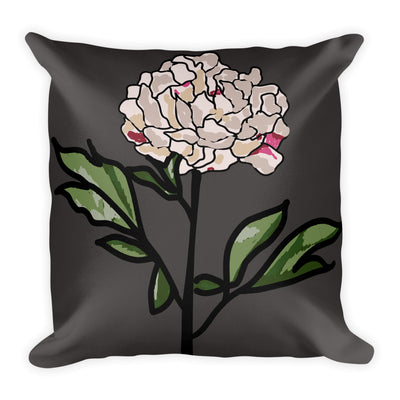 Grey Peony Decorative Throw Pillows - Artski&Hush