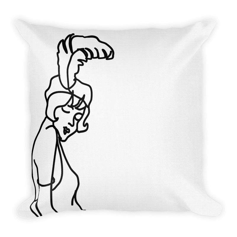 Art Deco Lady Feather Decorative Throw Pillow - Artski&Hush