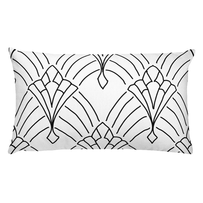 Art Deco Peaks White Decorative Throw Pillow - Artski&Hush