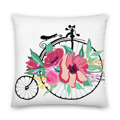 Flora Bicycle Decorative Throw Pillow - Artski&Hush