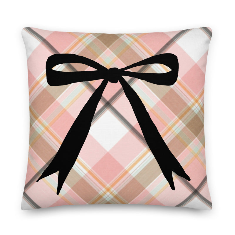 Pink laid Long Bow Decorative Pillow - Artski&Hush