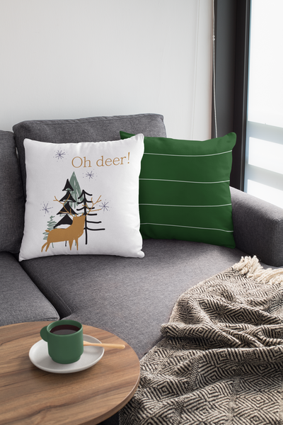 Oh deer! Decorative Christmas Throw Pillow - Artski&Hush