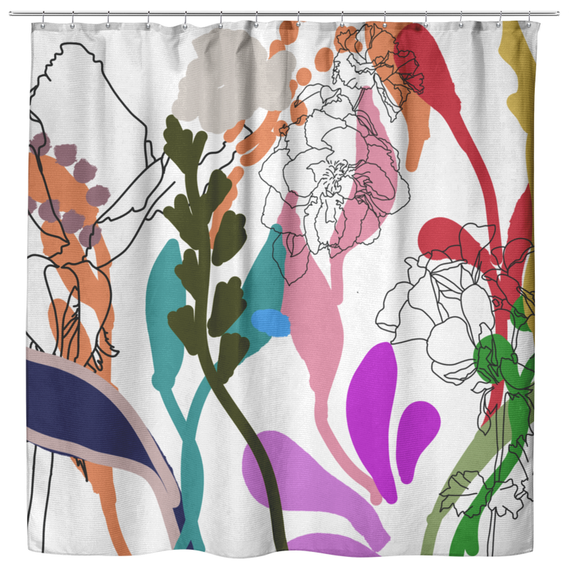 Friendly Flora Shower Curtain - Artski&Hush