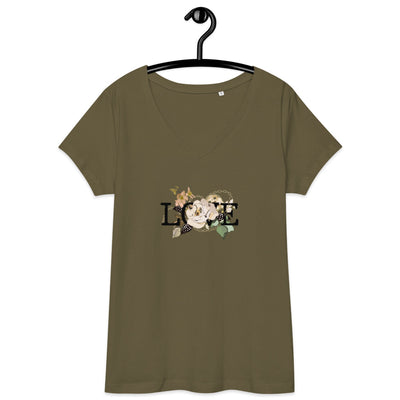 Flora LOVE Women’s fitted v-neck t-shirt - Artski&Hush