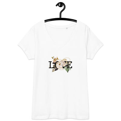 Flora LOVE Women’s fitted v-neck t-shirt - Artski&Hush