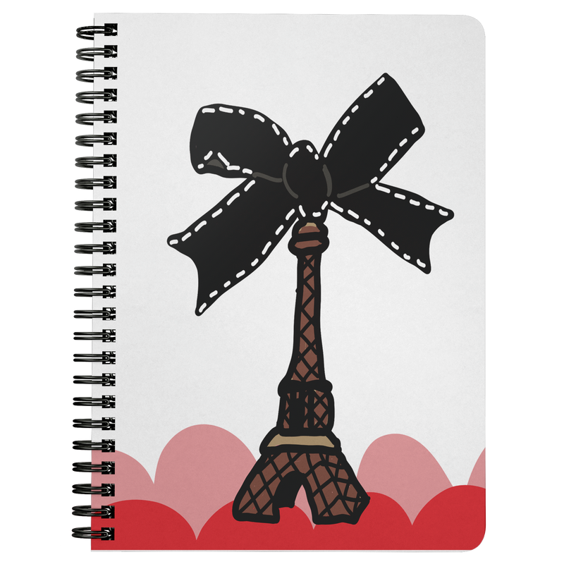 Paris Bow Spiral Notebook for Summer - Artski&Hush
